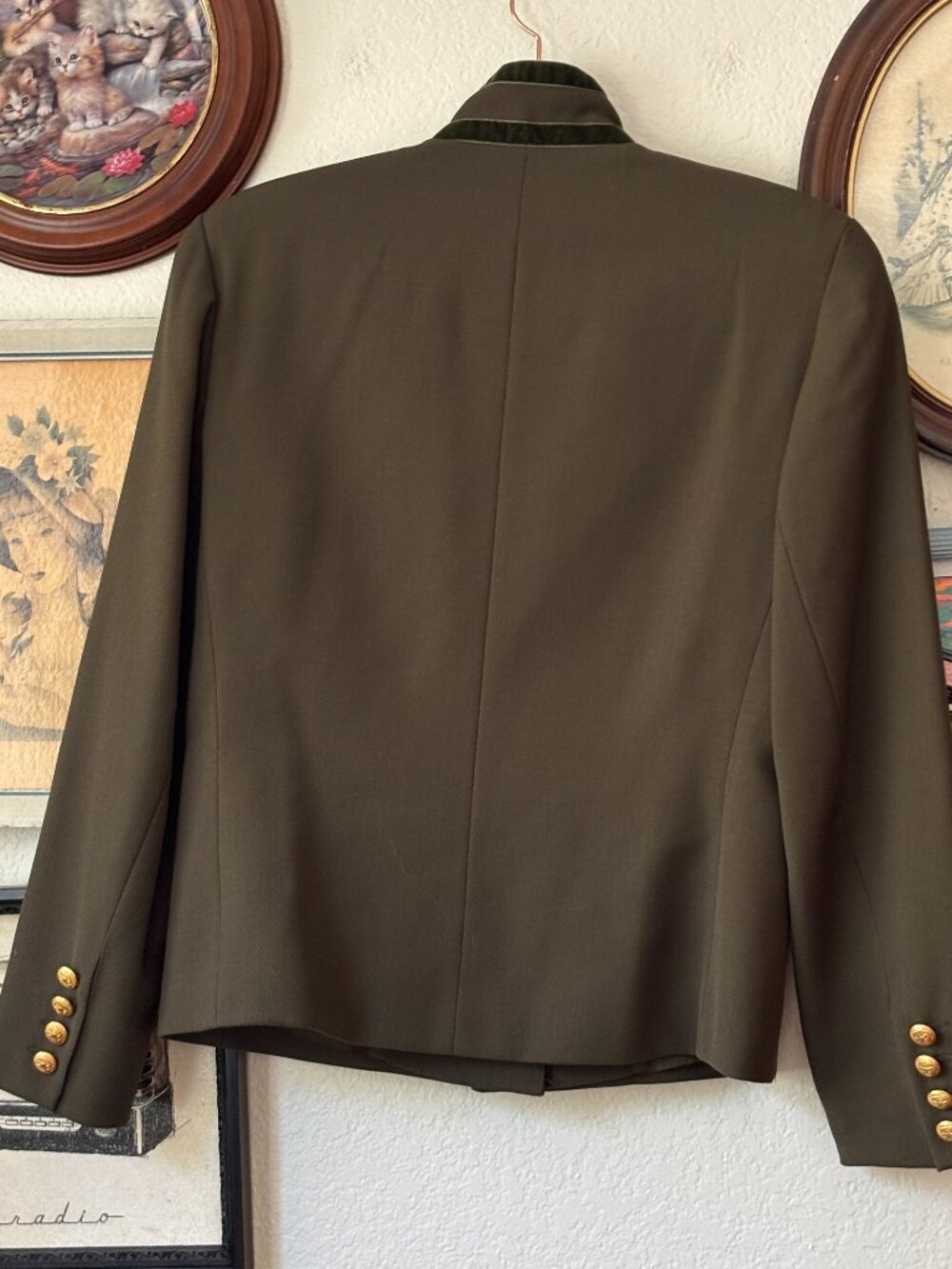 Vintage Army Green Wool Jacket - Picture 2 of 3